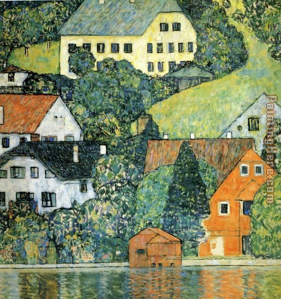 Gustav Klimt Houses at Unterach on the Attersee